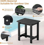 LUE BONA Outdoor Side Table, HDPS Small Outdoor Adirondack Side Tables - Image 5