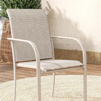 VICLLAX Patio Table and Chair Set of 10, All Weather Metal Round Outdoor Dining - Image 4