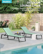 Aluminum Chaise Lounge Chair Outdoor, Foldable & Assembly Free Patio Pool - Image 6
