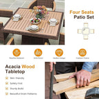 Wisteria Lane 10-Pieces Outdoor Patio Table and Chairs, Rattan Patio Table Set - Image 6