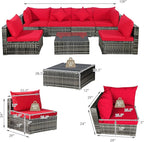 Tangkula 7 Pieces Wicker Patio Furniture Set, All-Weather Outdoor Rattan - Image 4