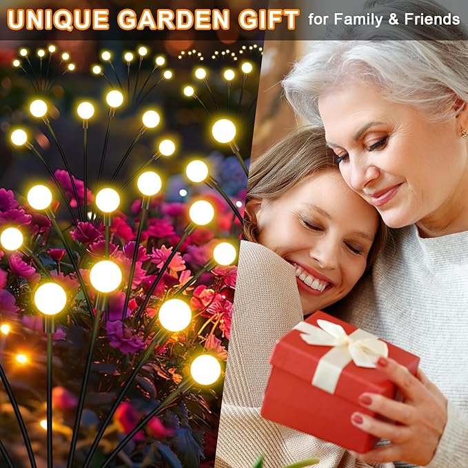 Solar Garden Lights Outdoor, 4 Pack 32LED Swaying Light Waterproof Solar Lights - Image 3