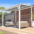 AECOJOY 10' x 8' Pergolas and Gazebos on Clearance in White, Large Wall Mounted by AECOJOY