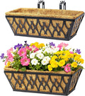 2 Pack 16 Inch Window Boxes Planters Railing Planter Box by KarlliuHOMEGARDEN