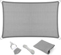 Eden's Decor Straight Flat-Edged Sun Shade Sail Rectangular 7' x 13' Grey by EdensDecorInc