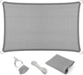 Eden's Decor Straight Flat-Edged Sun Shade Sail Rectangular 11' x 19' Grey by EdensDecorInc
