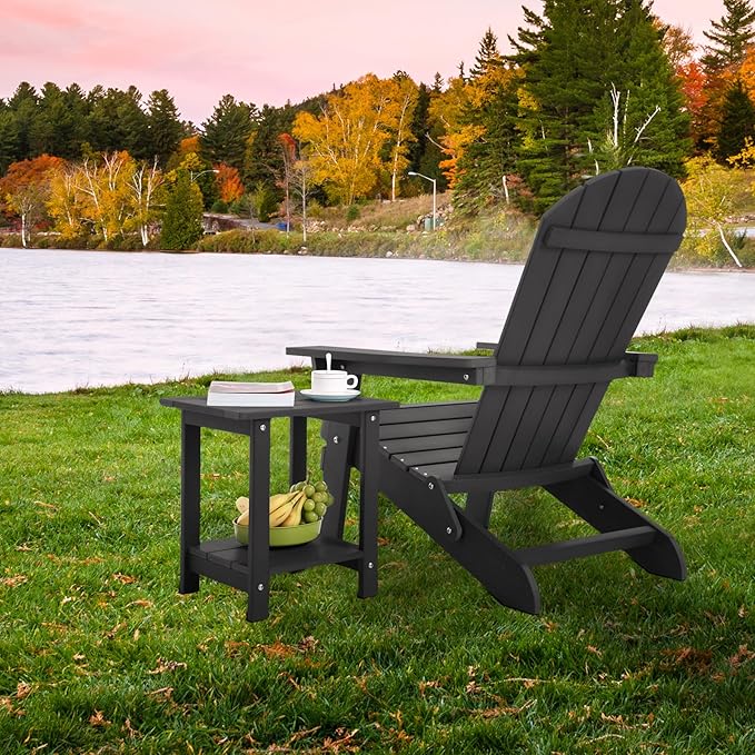 Double Adirondack Side Table Weather Resistant, Outdoor Rectangular End Table - Image 2