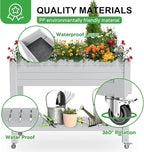 Raised Garden Bed with Legs, 33.66" Tall Self-Watering Resin Planter Box with - Image 3