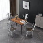 Nazhura Metal Dining Chair Farmhouse Tolix Style - Image 6