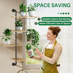 DELLAN 4-Tier Rotating Window Plant Shelf, Wall Mounted Indoor Hanging Plants - Image 3