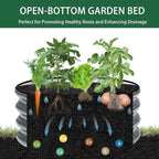 2 Pcs 2x2X1 ft Metal Galvanized Round Raised Garden Bed Kit Outdoor, Cream - Image 6