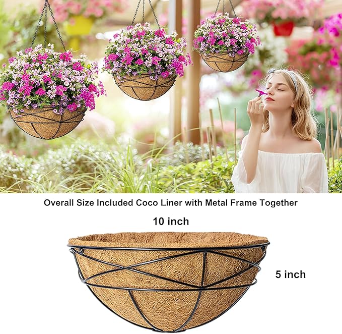2 Pack 10 Inch Hanging Planters - Image 5