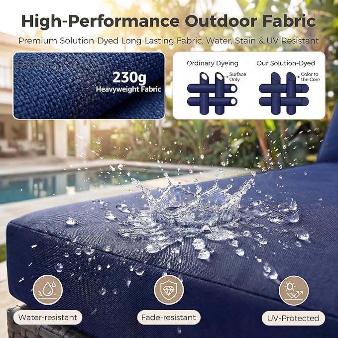 NICESOUL Outdoor Sofa Set of 8, Deep Seating Extra Large Patio Conversation Set - Image 8