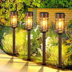 Solar Pathway Lights Outdoor Solar Lights 8 Pack Metal & Glass Design - Image 7