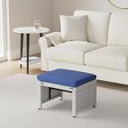 Best Choice Products Set of 2 Wicker Ottomans, Additional Seating, Side Table - Image 2