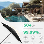 JEAREY 6.5x10 ft Rectangular Patio Umbrellas Rectangle Outdoor Umbrella - Image 5