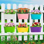 Foraineam 6 Pack Hanging Flower Pots, Metal Iron Plant Pot Holders, Garden Pots - Image 5