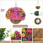 Artificial Hanging Flower for Outdoors, Fake Hanging Basket for Outside - Image 2