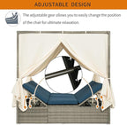 Patio Chaise Lounge, PE Rattan Outdoor Patio Wicker Adjustable Outdoor Sun Bed - Image 4