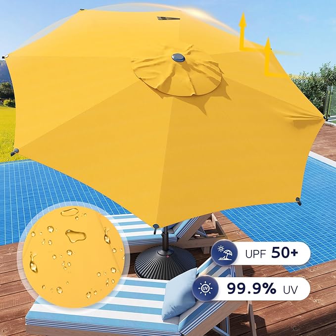 Abba Patio 9FT Lyon Outdoor Patio Umbrella Outdoor Table Umbrella - Image 5