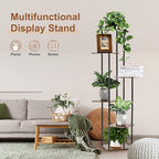 6 Tier Plant Stand Indoor Outdoor, Wood Metal Corner Shelf, Planter Shelf - Image 6