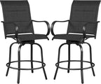 Yaheetech 2 Piece Patio Swivel Bar Stools Texteline Bistro Chairs by Yaheetech