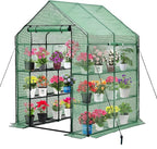 Walk-in Greenhouse for Outdoors, Thickened PE Cover & Heavy Duty Powder-Coated by Purlyugreenhouse