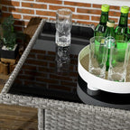Outsunny 5 Piece Wicker Outdoor Bar Set, High Top Outdoor Table and Chairs - Image 9