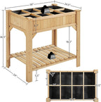 Yaheetech 36x25x37 Inch Raised Garden Bed 8 Pocket Herbs Outdoor Horticulture - Image 6