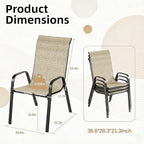 MAMIZO Patio Dining Chairs, Stackable All Weather Teslin Chair, Heavy Duty - Image 2