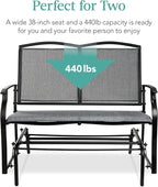 Best Choice Products 2-Person Outdoor Patio Swing Glider Steel Bench Loveseat - Image 6