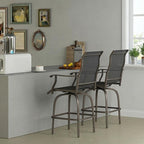Outsunny Set of 2 Outdoor Swivel Bar Stools - Image 9