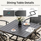 Pamapic 5-Piece Outdoor Dining Set, Patio Dining Set - Image 4