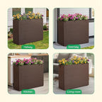 IDZO All Weather Wicker Planter Raised Garden Bed, 24 in Tall Round Rattan - Image 6