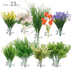 23Pcs Outdoor Artificial Boxwood UV Resistant Fake Stems Plants, Faux Plastic - Image 2