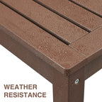 Psilvam Knight Bench, Two Person Outdoor Poly Lumber Patio Backless Bench - Image 4