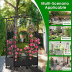 Planter Box with Trellis Outdoor, Plastic Raised Garden Bed Trellis Planter Box - Image 6