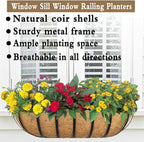 4pack 16-inch Window Sill Window Railing Planters - Image 2