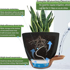 Self Watering Planters with Drainage Holes Reservoir, Nursery Planting Pot - Image 3