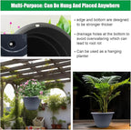5 Pack 10 Inch Plant Pots for Indoor Outdoor, Plastic Floor Planters - Image 2