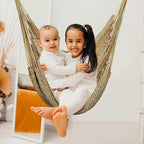 Barydat 2 Pcs Hanging Hammock Chair Boho Swing Chair Indoor Outdoor Cotton Rope - Image 5