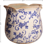 Retro Distressed Ceramic Flower Pots, Antique Crackle Glaze Planters - Image 3