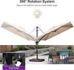 PURPLE LEAF 9' X 12' Left-right Tilt Patio Umbrella Outdoor Cantilever Swivel - Image 7