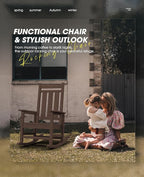KINGYES Oversized Outdoor Rocking Chair Set of 2, All-Weather Patio Rocking - Image 9