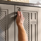 Suncast Tall Storage Cabinet, Platinum Resin Garage Storage Cabinet - Image 12