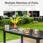 PHI VILLA Extra Large Expandable Patio Dining Table 99.2" × 35.5" Metal Outdoor - Image 5