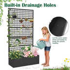 Metal Planter Box with Trellis 36" L x 16" W x 72" H, Raised Garden Bed with - Image 4