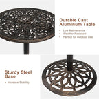 VINGLI 40" Outdoor Bar Table, High Top Table, Cast Aluminum Outdoor Pub Table - Image 5