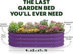 Plant & Plot Galvanized Raised Garden Beds Outdoor // 4×2×1 ft Planter Raised - Image 4