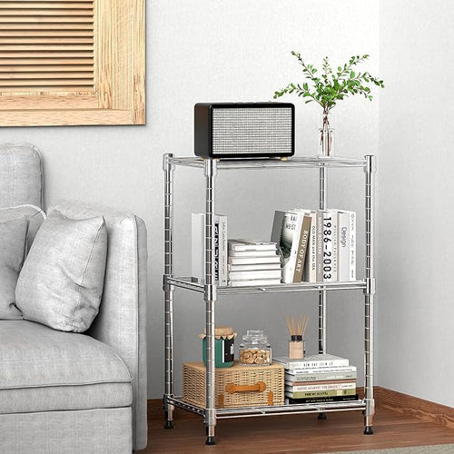 450 lbs Wire Storage Shelving 3-Tier Utility Shelving Unit Steel Organizer Wire - Image 2